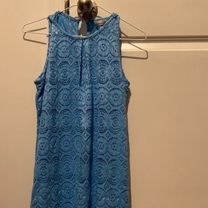 Blue lace floral dress